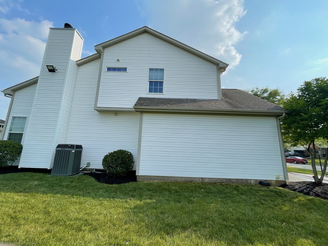 House siding bright white after soft-wash treatment by Pinnacle Wash